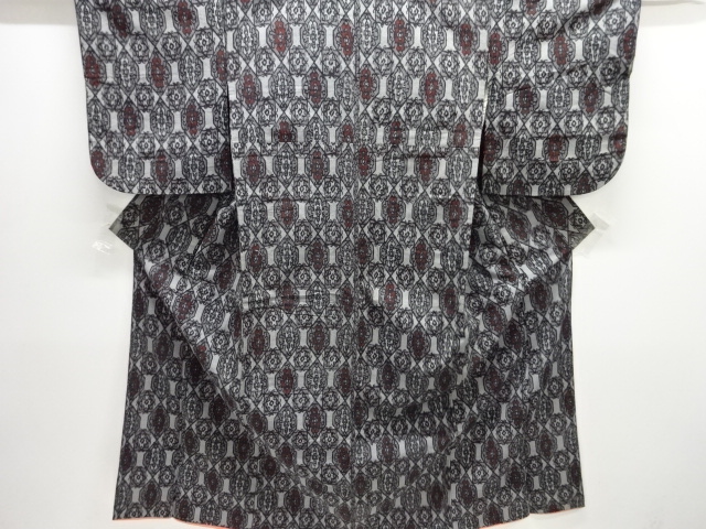 JAPANESE KIMONO / TAISHO ROMAN STYLE / WOVEN KIKKO & FLORAL CREST